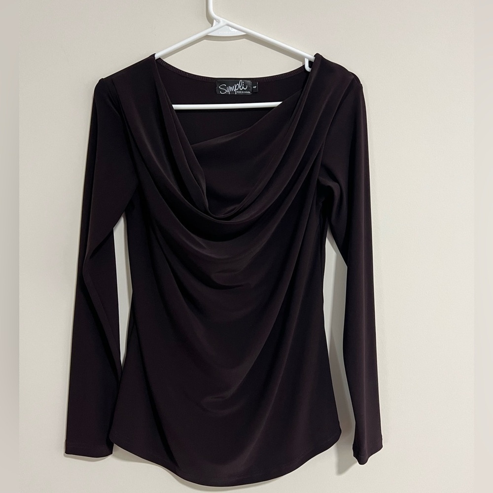 Sympli Draped Neck Shirt. Size 4. Pristine Condition.